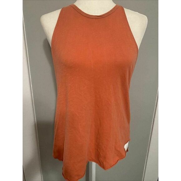LNA Soft Orange Crew Neck 100% Cotton tank top - Picture 1 of 6